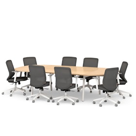 Series A Scale Racetrack Conference Table, White Legs