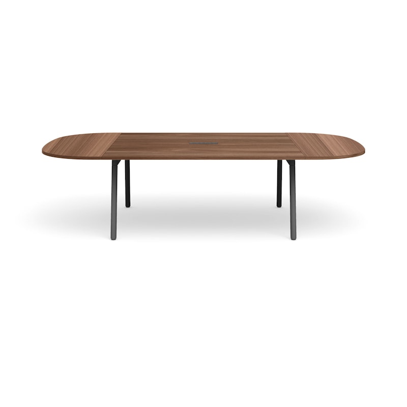 Series A Scale Racetrack Conference Table, Walnut, 114x60", Charcoal Legs,Walnut,hi-res image number 1