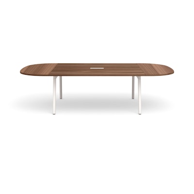 Series A Scale Racetrack Conference Table, Walnut, 114x60", White Legs