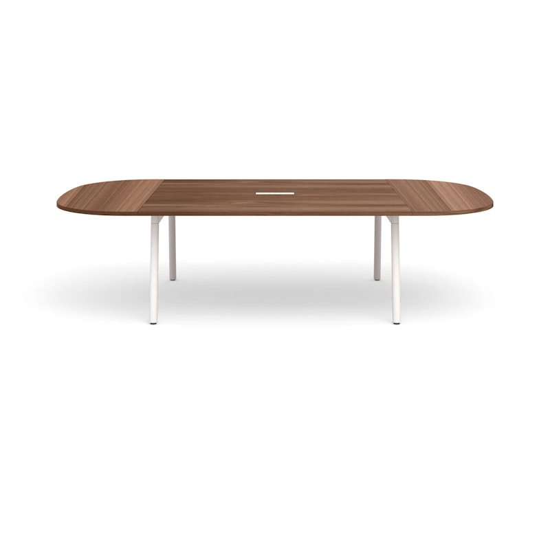 Series A Scale Racetrack Conference Table, Walnut, 114x60", White Legs,Walnut,hi-res image number 0.0