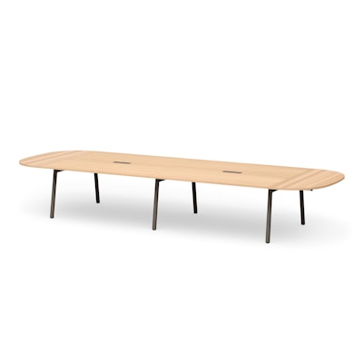 Series A Scale Racetrack Conference Table, Natural Oak 180x60", Charcoal Legs