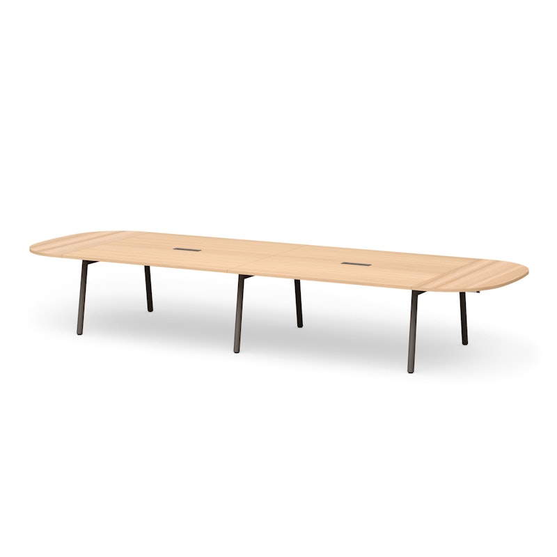 Series A Scale Racetrack Conference Table, Natural Oak 180x60", Charcoal Legs,Natural Oak,hi-res image number 0.0