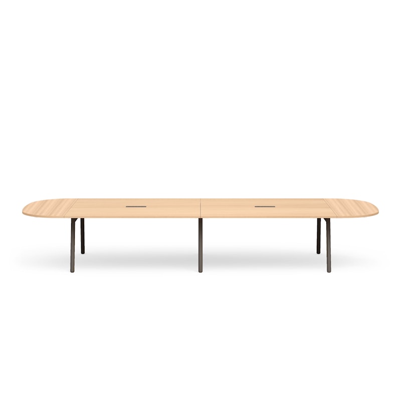 Series A Scale Racetrack Conference Table, Natural Oak 180x60", Charcoal Legs,Natural Oak,hi-res image number 2.0