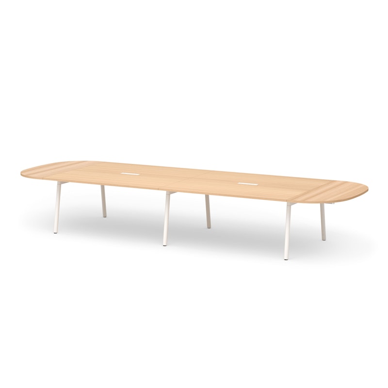 Series A Scale Racetrack Conference Table, Natural Oak 180x60", White Legs,Natural Oak,hi-res image number 0.0