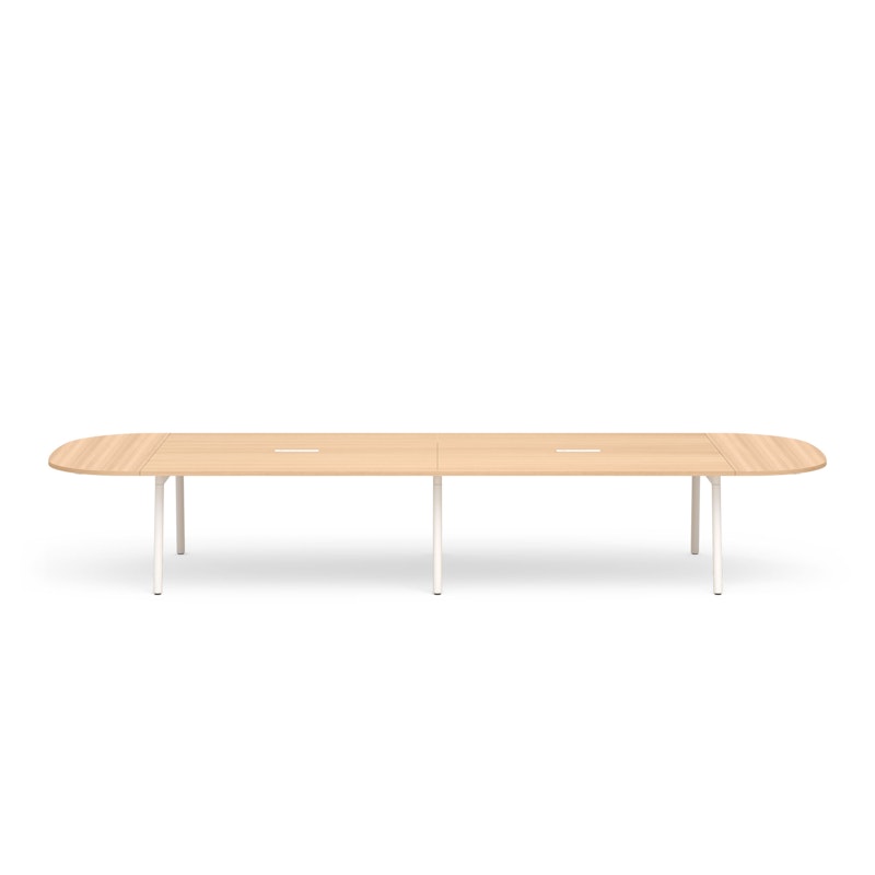 Series A Scale Racetrack Conference Table, Natural Oak 180x60", White Legs,Natural Oak,hi-res image number 2.0