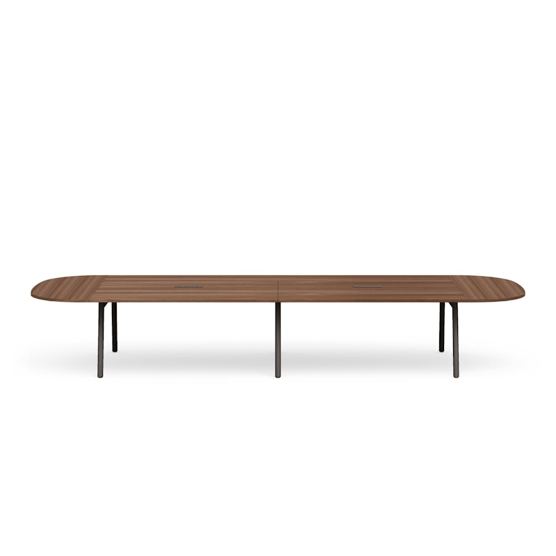 Series A Scale Racetrack Conference Table, Walnut, 180x60", Charcoal Legs,Walnut,hi-res image number 2.0