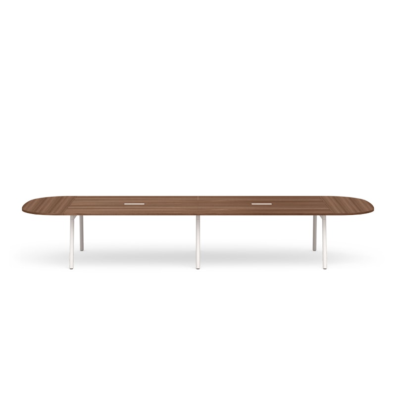 Series A Scale Racetrack Conference Table, Walnut, 180x60", White Legs,Walnut,hi-res image number 2.0