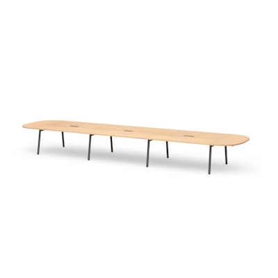 Series A Scale Racetrack Conference Table, Natural Oak 246x60", Charcoal Legs