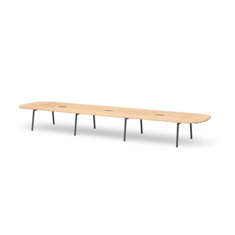 Series A Scale Racetrack Conference Table, Natural Oak 246x60", Charcoal Legs,Natural Oak,hi-res image number 0.0
