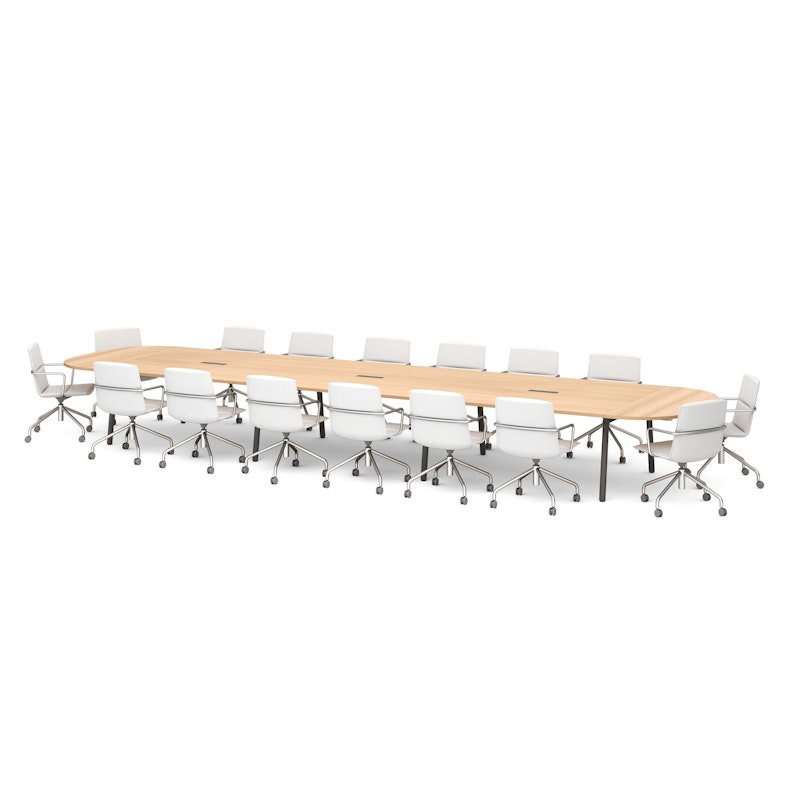 Series A Scale Racetrack Conference Table, Natural Oak 246x60", Charcoal Legs,Natural Oak,hi-res image number 1.0