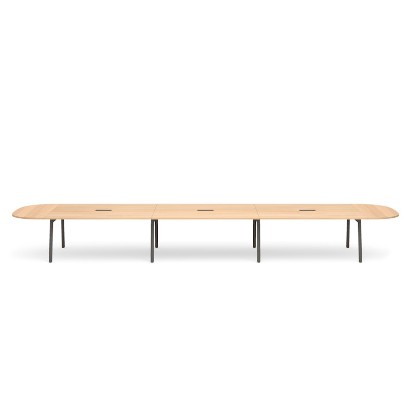 Series A Scale Racetrack Conference Table, Natural Oak 246x60", Charcoal Legs,Natural Oak,hi-res image number 2.0