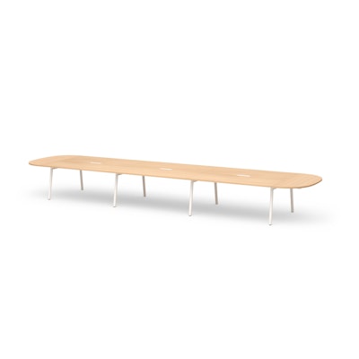 Series A Scale Racetrack Conference Table, Natural Oak 246x60", White Legs,Natural Oak Series A Scale Racetrack Conference Table, Natural Oak 246x60", White Legs