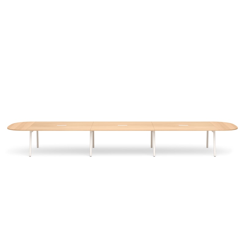 Series A Scale Racetrack Conference Table, Natural Oak 246x60", White Legs,Natural Oak,hi-res image number 2.0