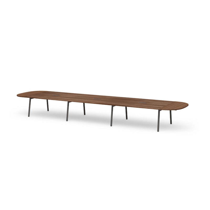 Series A Scale Racetrack Conference Table, Walnut, 246x60", Charcoal Legs,Walnut,hi-res image number 0.0