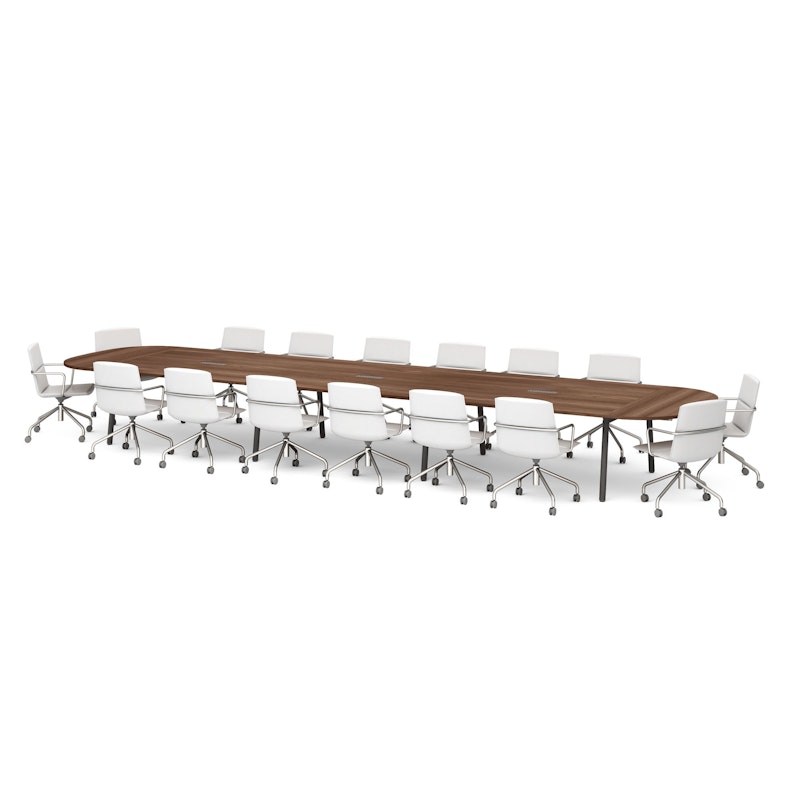 Series A Scale Racetrack Conference Table, Walnut, 246x60", Charcoal Legs,Walnut,hi-res image number 1.0