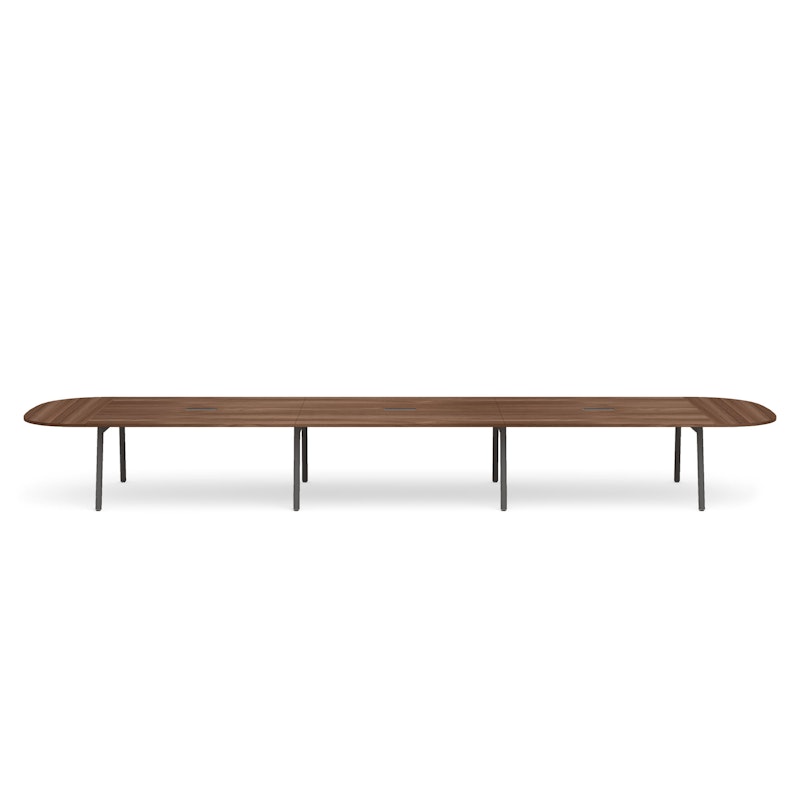 Series A Scale Racetrack Conference Table, Walnut, 246x60", Charcoal Legs,Walnut,hi-res image number 2.0