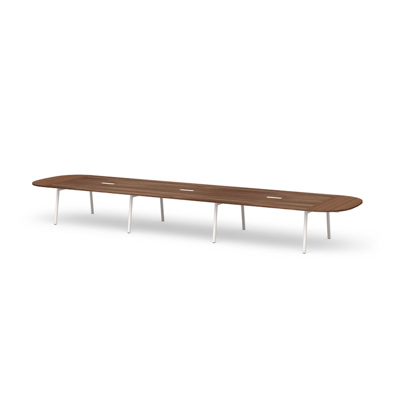 Series A Scale Racetrack Conference Table, Walnut, 246x60", White Legs,Walnut,hi-res image number 0.0