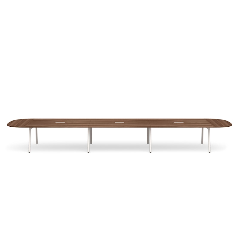 Series A Scale Racetrack Conference Table, Walnut, 246x60", White Legs,Walnut,hi-res image number 2.0