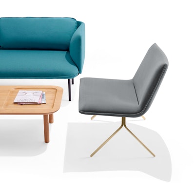Dark Gray Velvet Meredith Lounge Chair, Brass Frame,Dark Gray,hi-res