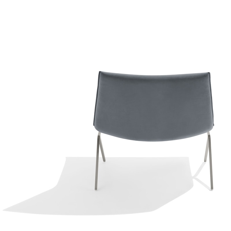 Dark Gray Velvet Meredith Lounge Chair, Nickel Frame,Dark Gray,hi-res image number 5