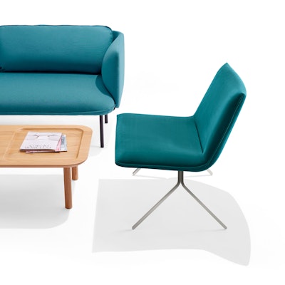 Teal Velvet Meredith Lounge Chair, Nickel Frame,Teal,hi-res