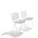 White Key Side Chair, Set of 2, with Gray Seat Pad,White,hi-res