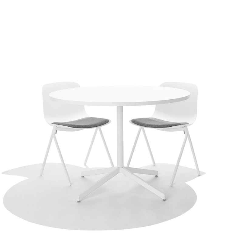 White Key Side Chair, Set of 2, with Gray Seat Pad,White,hi-res image number 2