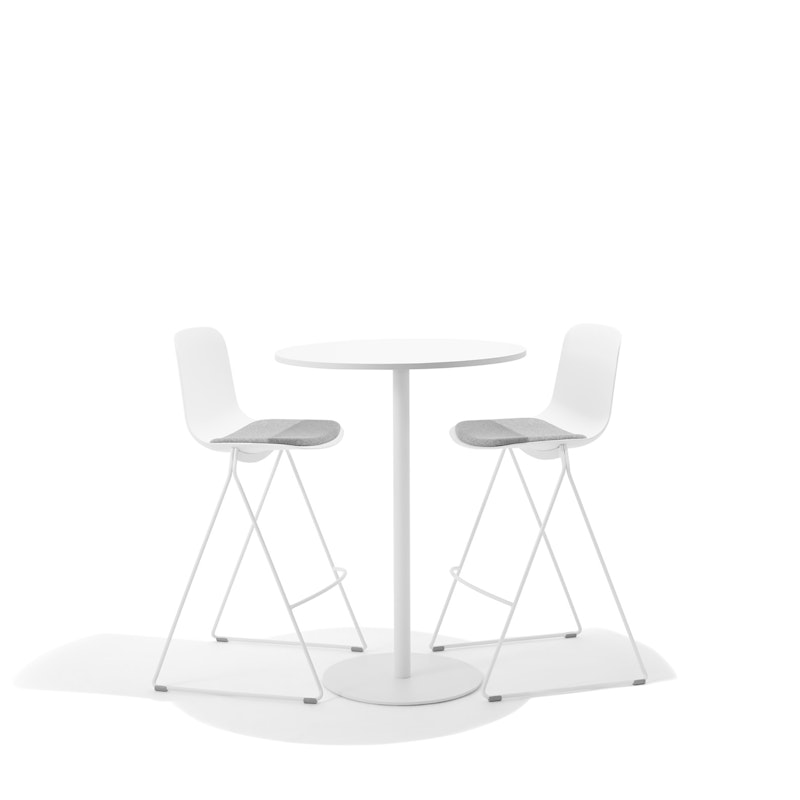 White Key Stool, Set of 2, with Gray Seat Pad,White,hi-res image number 2