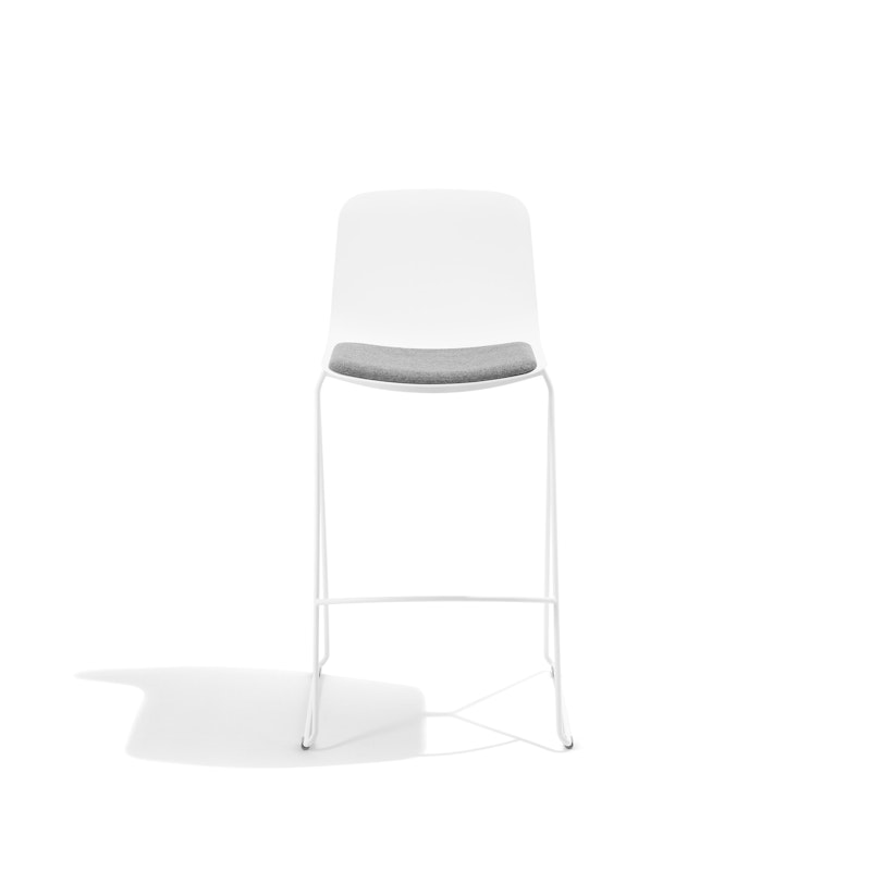 White Key Stool, Set of 2, with Gray Seat Pad,White,hi-res image number 3
