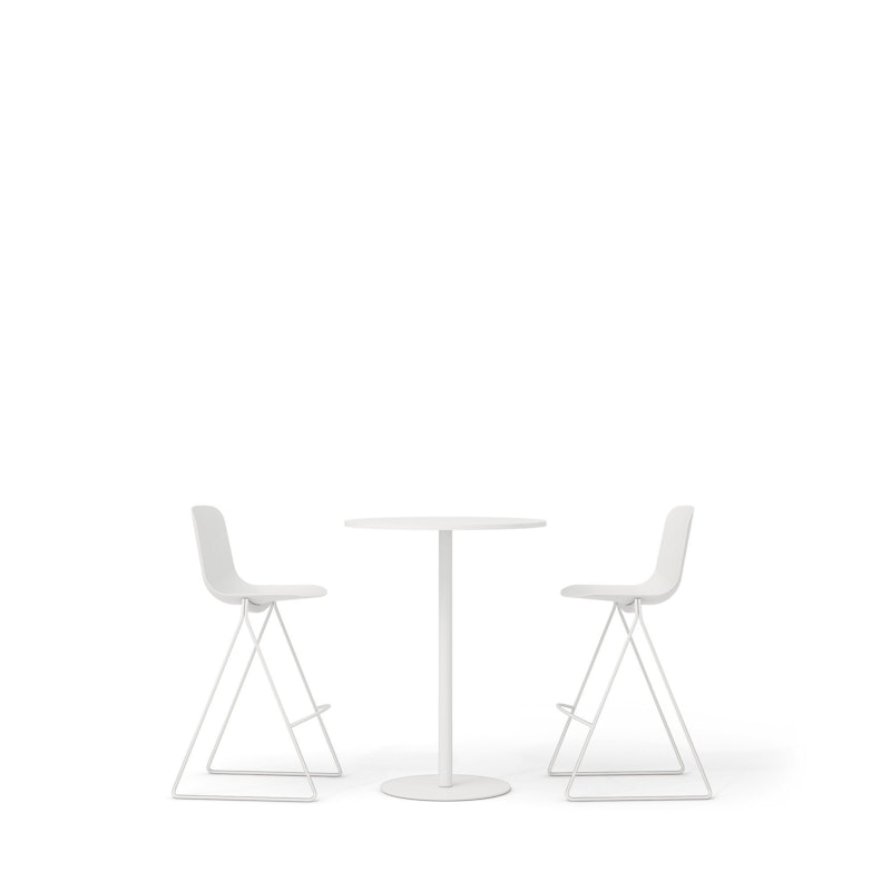 White Key Stools + Tucker Standing Table Set,White,hi-res image number 0.0