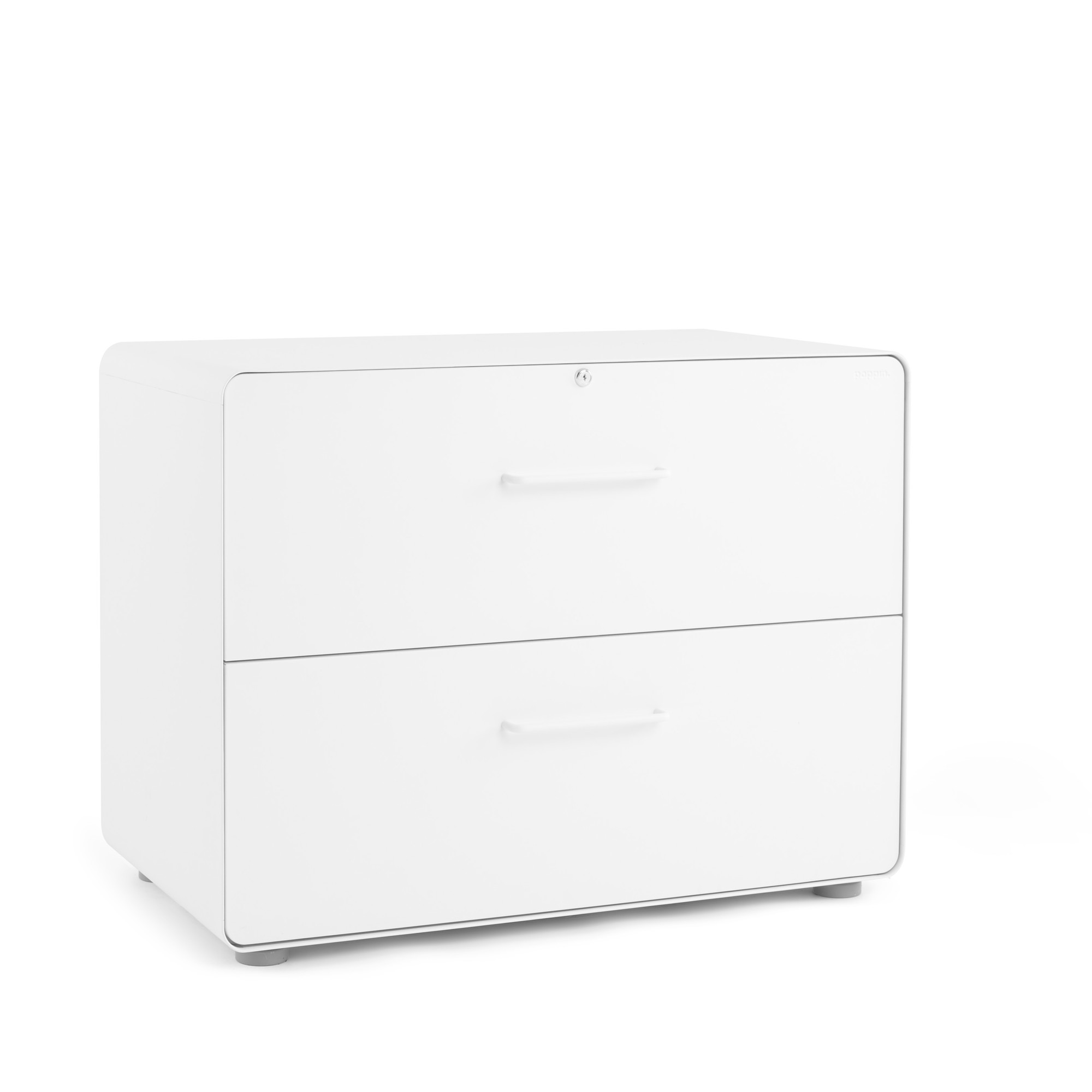 White Stow 2-Drawer Lateral File Cabinet, 35.5x20x27 in by Poppin