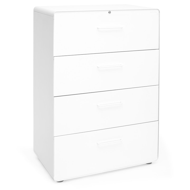 White Stow 4-Drawer Lateral File Cabinet,White,hi-res image number 0.0