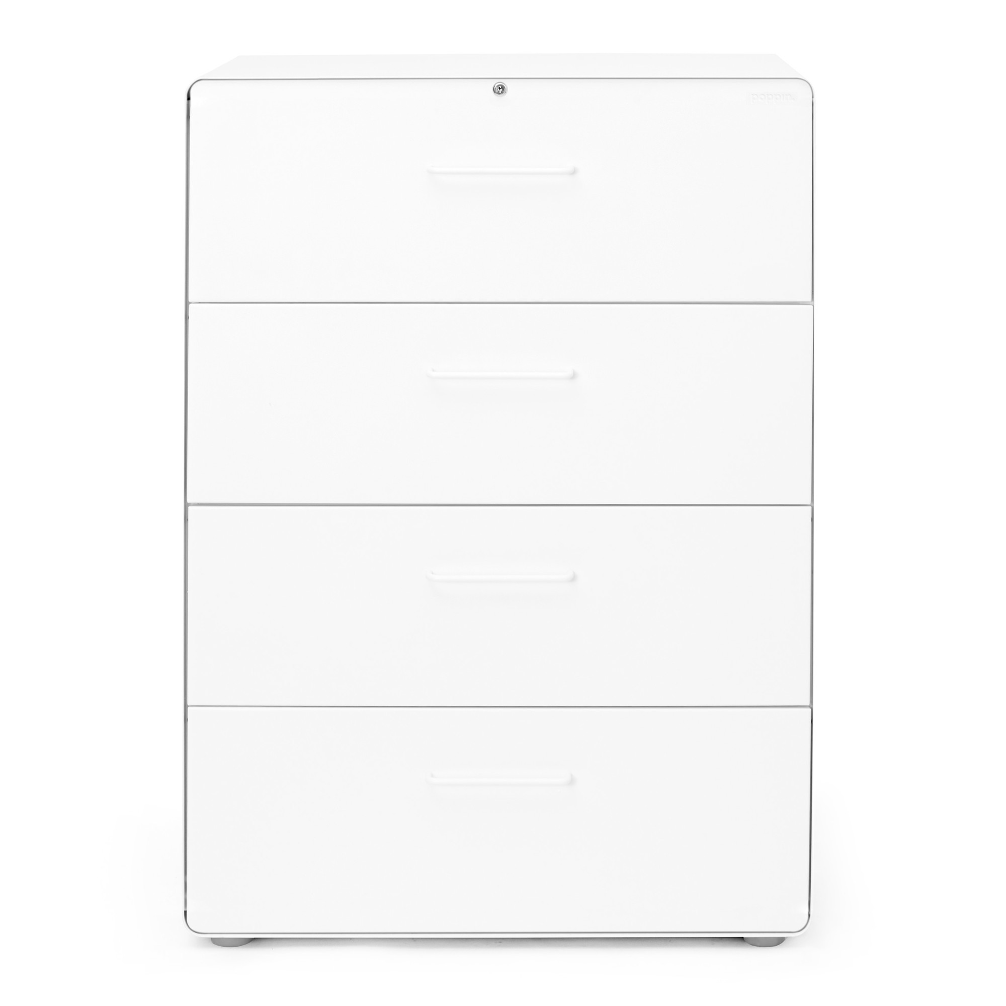 White Stow 4-Drawer Lateral File Cabinet,White,hi-res