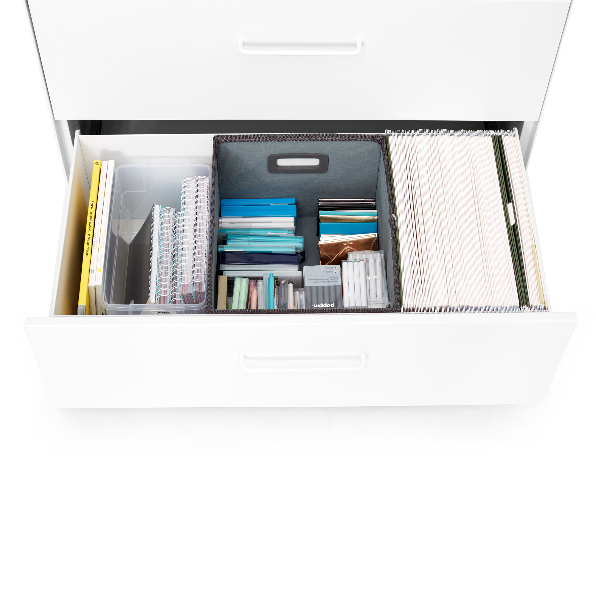 Poppin white sale file cabinet