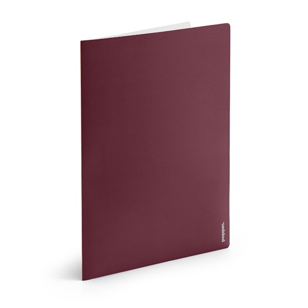 Wine + Light Gray 2-Pocket Poly Folder,Wine,hi-res