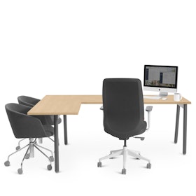 Series A Corner Desk with Charcoal Legs, Left Handed