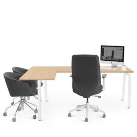 Series A Corner Desk with White Legs, Left Handed