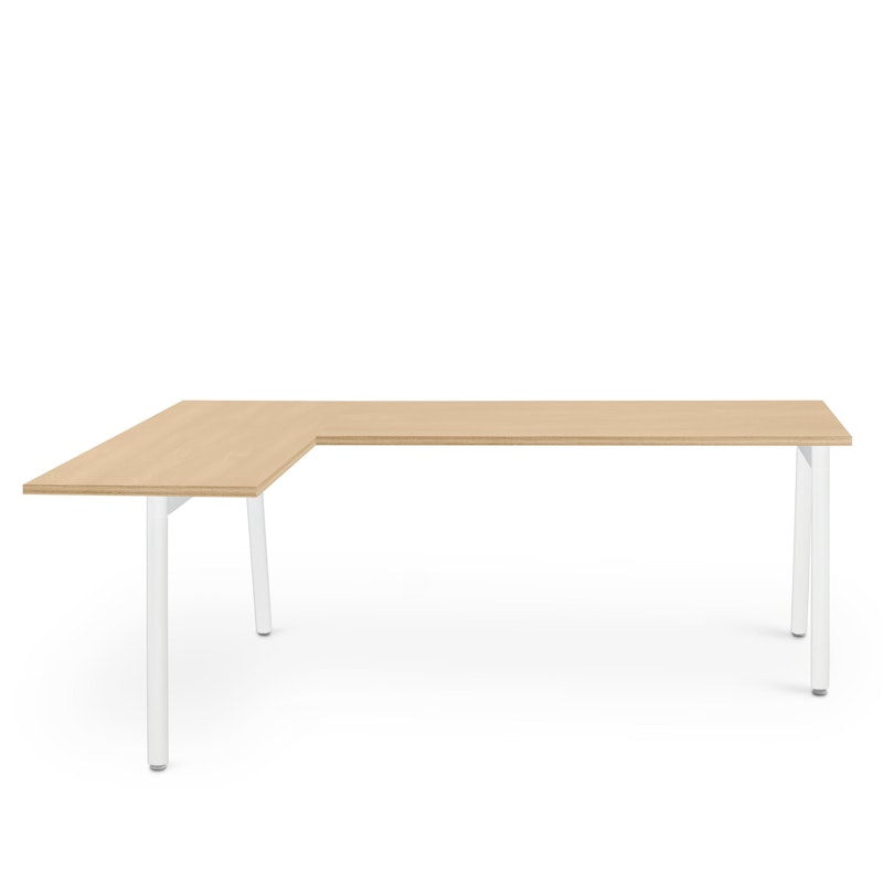 Series A Corner Desk, Natural Oak with White Base, Left Handed,Natural Oak,hi-res image number 2.0
