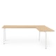 Series A Corner Desk, Natural Oak with White Base, Right Handed,Natural Oak,hi-res