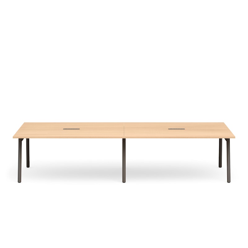 Series A Scale Rectangular Conference Table, Natural Oak 132x60", Charcoal Legs,Natural Oak,hi-res image number 2.0
