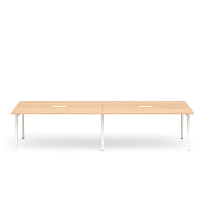 Series A Scale Rectangular Conference Table, Natural Oak 132x60", White Legs,Natural Oak,hi-res image number 2.0