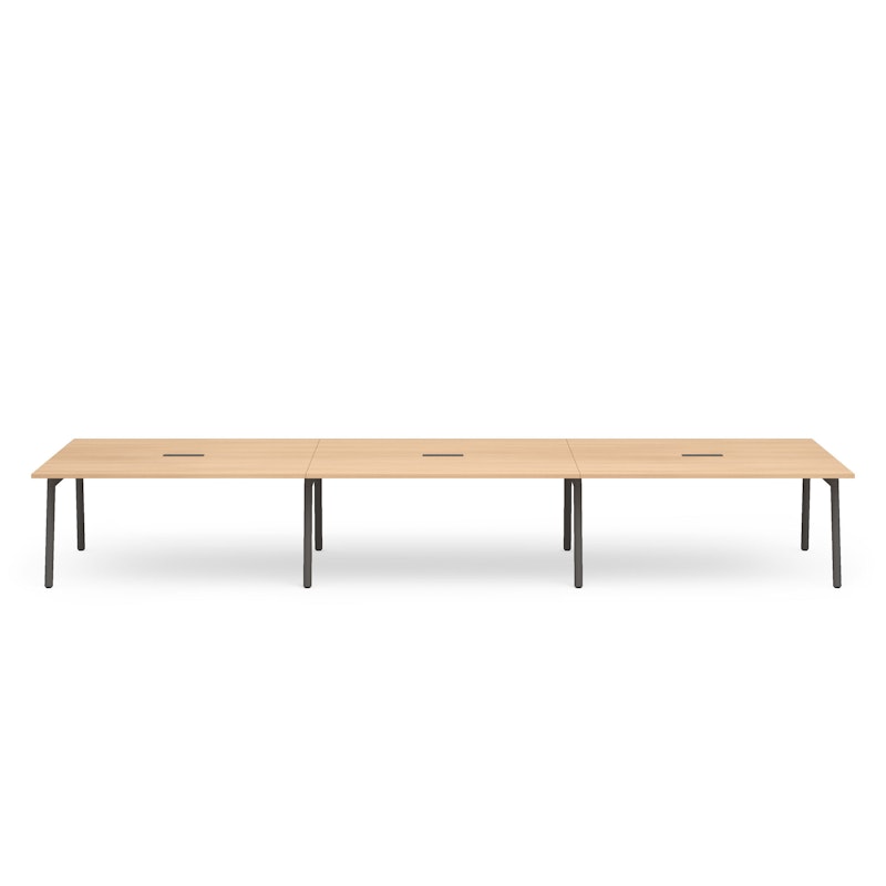 Series A Scale Rectangular Conference Table, Natural Oak 198x60", Charcoal Legs,Natural Oak,hi-res image number 2.0