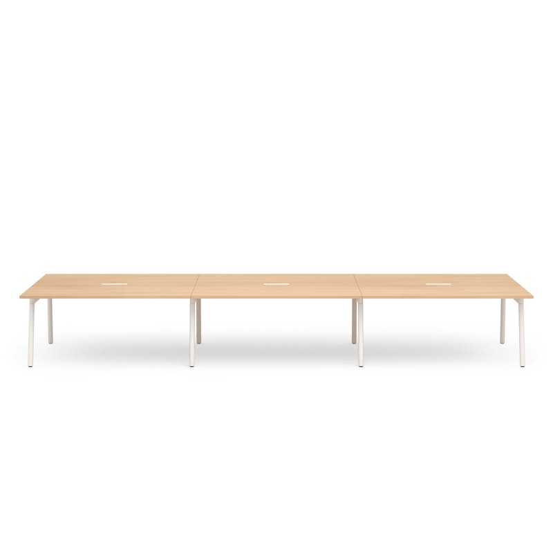 Series A Scale Rectangular Conference Table, Natural Oak 198x60", White Legs,Natural Oak,hi-res image number 2.0