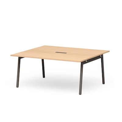 Series A Scale Rectangular Conference Table, Natural Oak 66x60", Charcoal Legs
