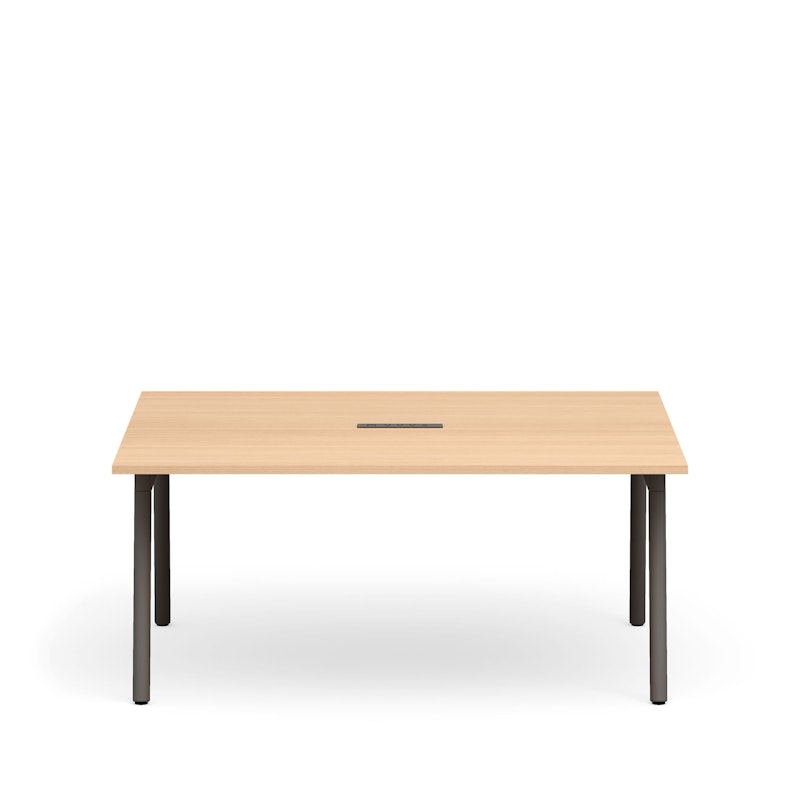 Series A Scale Rectangular Conference Table, Natural Oak 66x60", Charcoal Legs,Natural Oak,hi-res image number 2.0