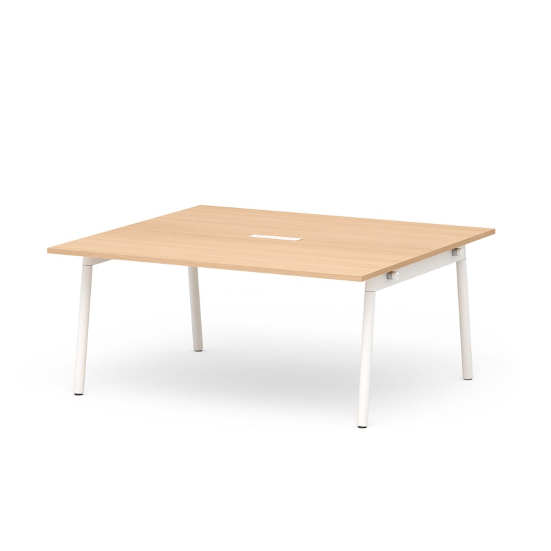 Series A Scale Rectangular Conference Table, Natural Oak 66x60", White Legs,Natural Oak,hi-res image number 1