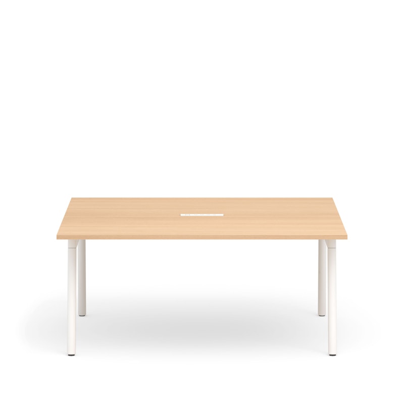 Series A Scale Rectangular Conference Table, Natural Oak 66x60", White Legs,Natural Oak,hi-res image number 3
