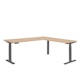 Series L  Adjustable Height Corner Desk, Natural Oak with Charcoal Base, Right Handed,Natural Oak,hi-res