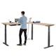 Series L  Adjustable Height Corner Desk, Natural Oak with Charcoal Base, Right Handed,Natural Oak,hi-res