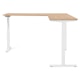 Series L  Adjustable Height Corner Desk, Natural Oak with White Base, Right Handed,Natural Oak,hi-res
